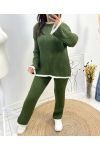 KOMPLET SWETER + SPODNIE AH776 KHAKI