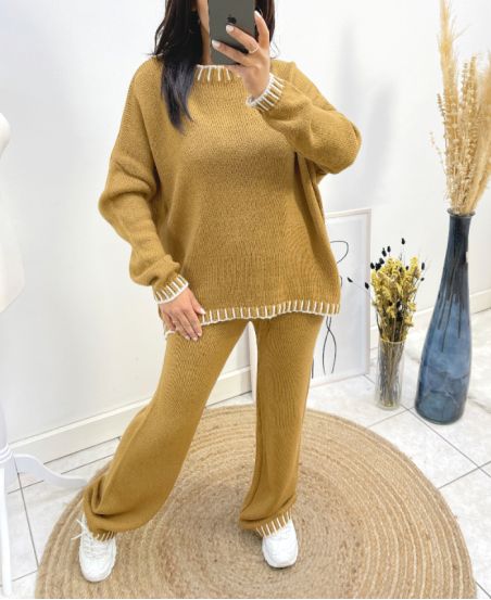 STEPPPULLOVER + HOSENSET AW724 CAMEL