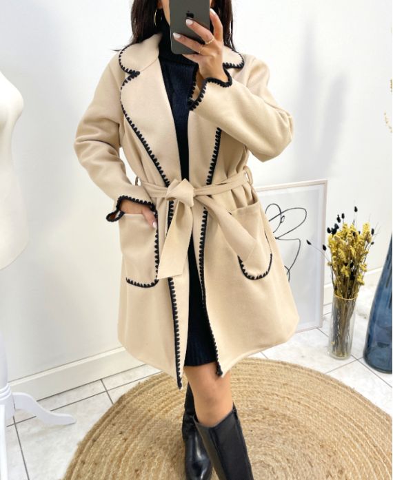 AW780 CAPPOTTI BEIGE RICAMO