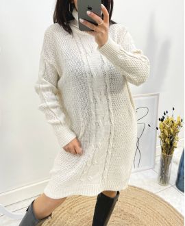CABLE NECK TURTLENECK SWEATER AW750 BEIGE