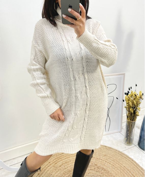 CABLE NECK TURTLENECK SWEATER AW750 BEIGE