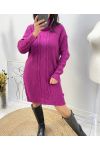 CABLE NECK SWEATER AW750 PLUM