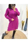 CABLE NECK SWEATER AW750 PLUM