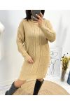 CABLE NECK TURTLENECK SWEATER AW750 CAMEL