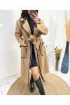 MANTEAUX A BRODERIE LONG AH771 CAMEL