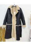 PACK 3 LONG COATS S-M-L AH702 BLACK