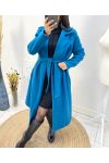 LONG COAT 2 POCKETS AW800 PETROL BLUE