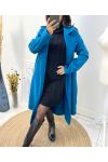 LONG COAT 2 POCKETS AW800 PETROL BLUE