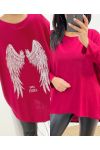 SWEATER THIN BACK WINGS RHINESTONE 2102 RED