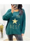 PULL LEGER ETOILE THE BEST 2104 VERT FONCE