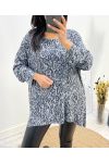 LEOPARD 2105 MAGLIONE SOTTILE STAMPATO GRIGIO CHIARO