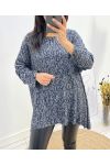 PULL FIN IMPRIME LEOPARD 2205 GRIS FONCE