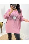 MAGLIA FINE FLOWER 2100 ROSA