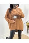 BLUZA ZE WZOREM FLOWER 2100 CAMEL FINE