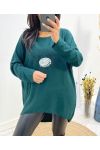 SWEATER FINE FLOWER 2100 GREEN DARKEN