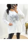 FINE FLOWER SWEATER 2100 WHITE