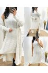 ENSEMBLE ROBE + GILET LONG TORSADES AH795 BEIGE