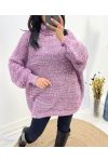 MAXI PULLOVER CHINE AH830 PRUNE