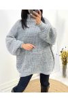 MAXI PULLOVER CHINE AH830 GRIS