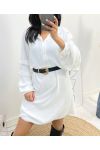 COLLECTION CURVY ROBE A MANCHES BOUFFANTES AH562 BLANC