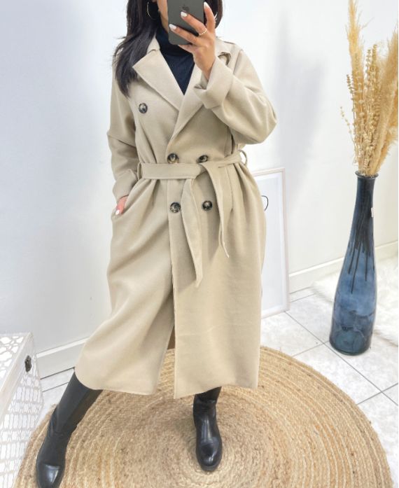 TRENCH LUNGO AW839 BEIGE