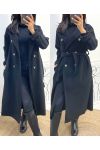 LANGER TRENCHCOAT AW839 SCHWARZ