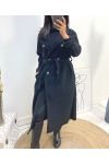 MANTEAU TRENCH LONG AH839 NOIR