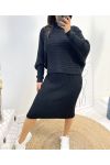 KLEID + PULLOVER SET AW834 SCHWARZ