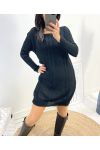 TUNIC DRESS TWISTED MESH SHA14 BLACK