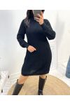 KNITTED DRESS SWEATER FH843 BLACK