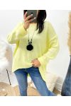 ASYMMETRICAL SWEATER + FREE NECKLACE YELLOW AH868