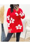 BLOEMEN TRUI AW903 ROOD/WIT