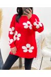 FLOWERS SWEATER AW903 RED/WHITE