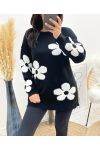 FLOWERS SWEATER AH903 BLACK/WHITE