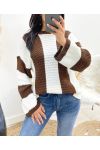 CHUNKY STRIPE SWEATER AW929 CHOCOLATE