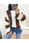 CHUNKY STRIPE SWEATER AW929 CHOCOLATE