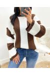 CHUNKY STRIPE SWEATER AW929 CHOCOLATE