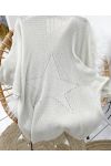 LANGE GLÄNZENDE STRICKJACKE HINTEN STAR AW909 BEIGE