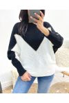 ZWEIFARBIGER PULLOVER LUREX AH941 SCHWARZ