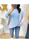 LUREX STRIPE JUMPER PE948 SKY BLUE