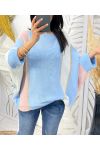 LUREX STRIPE JUMPER PE948 SKY BLUE