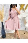 SKATER DRESS WITH BUTTONS SS196 PINK