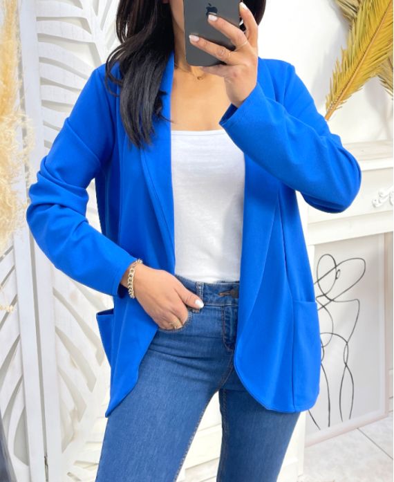 VESTE BLAZER 2 POCHES PE975 BLEU ROYAL