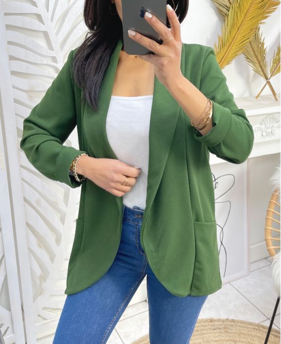 BLAZER JACKET 2 ZAKKEN PE975 MILITAIR GROEN