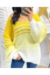 SWEATER STRIPES PE144 GEEL