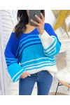 SWEATER STRIPES PE144 ROYAL BLUE