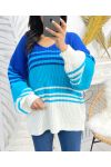 SWEATER STRIPES PE144 ROYAL BLUE