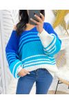 SWEATER STRIPES PE144 ROYAL BLUE