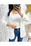 CHAQUETA BLAZER CON MANGAS ENROLLABLES SS125 BLANCO