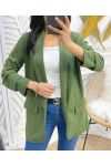 CHAQUETA BLAZER MANGAS ARREMANGADAS SS125 VERDE MILITAR